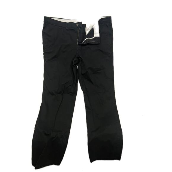 George Flat Front Black Chinos Mens 40x32 - Picture 1 of 3